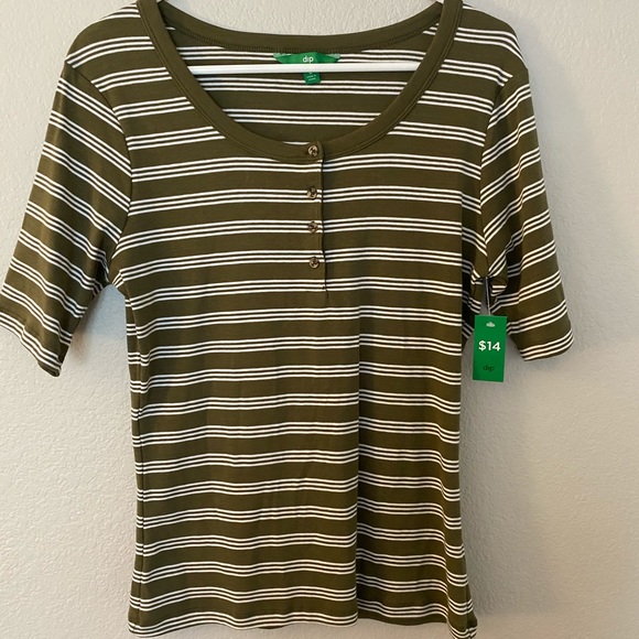 3/4” Sleeve Stripped Tee - Picture 1 of 2